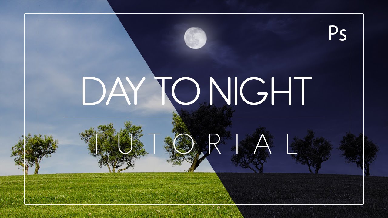 How to Create Night Scene from Day Photo in Photoshop Tutorial