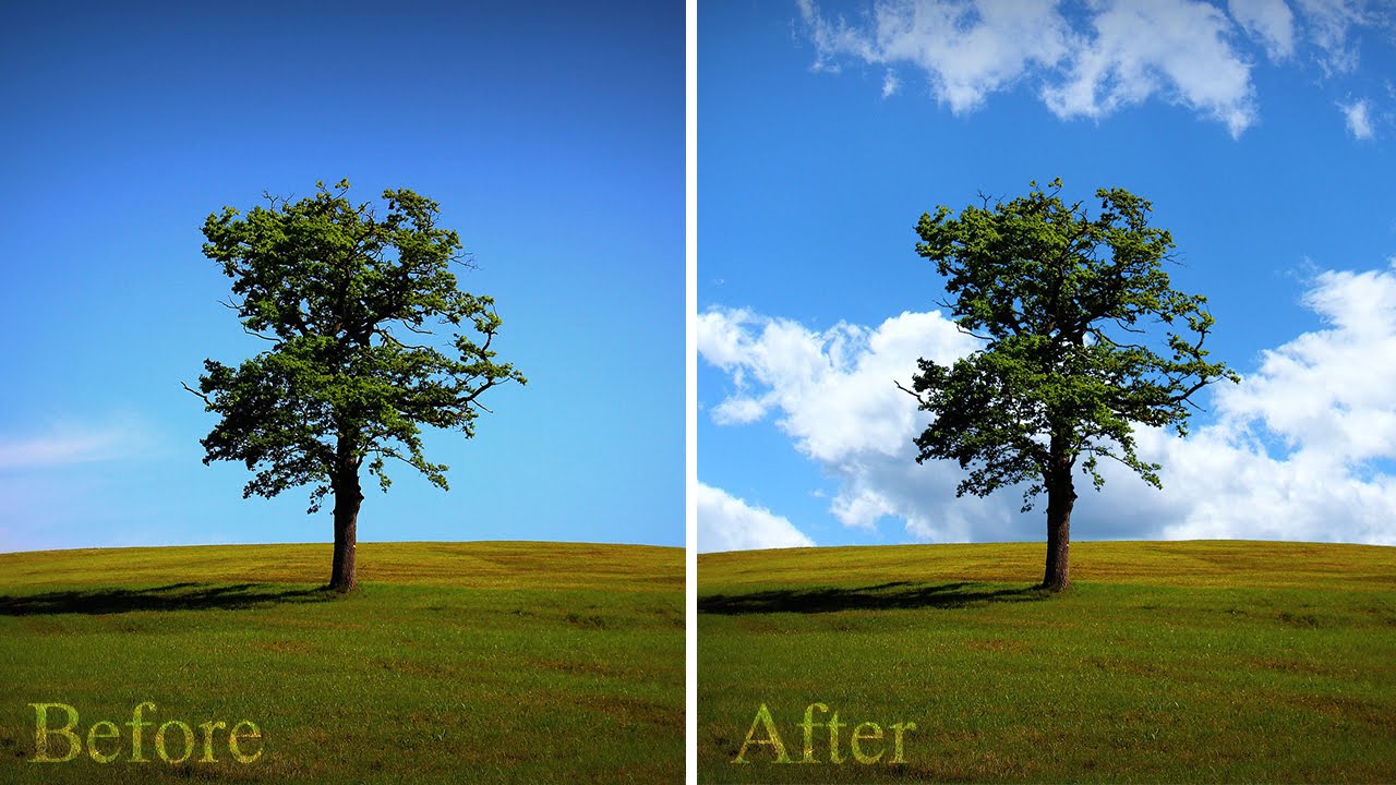 How to Replace a Cloud Sky Easily using Blend If Tool in Photoshop