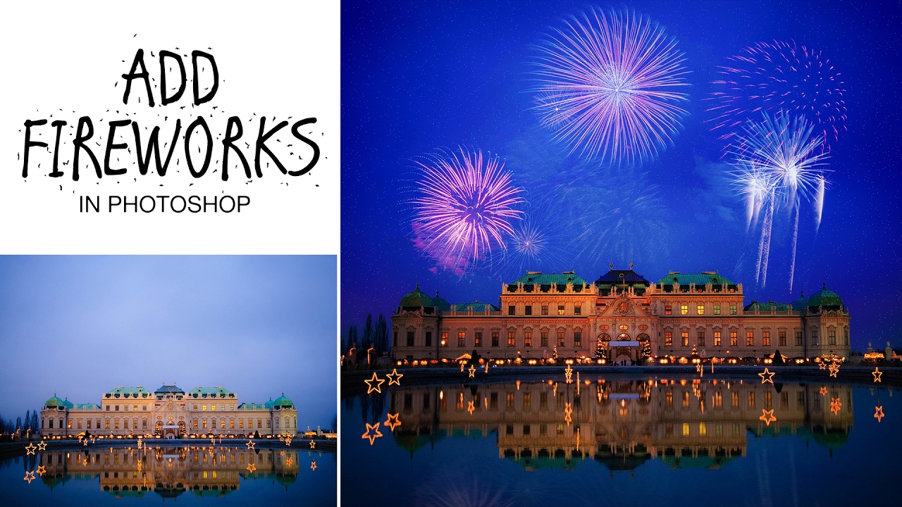 How to Add Fireworks to Image in Photoshop Tutorial