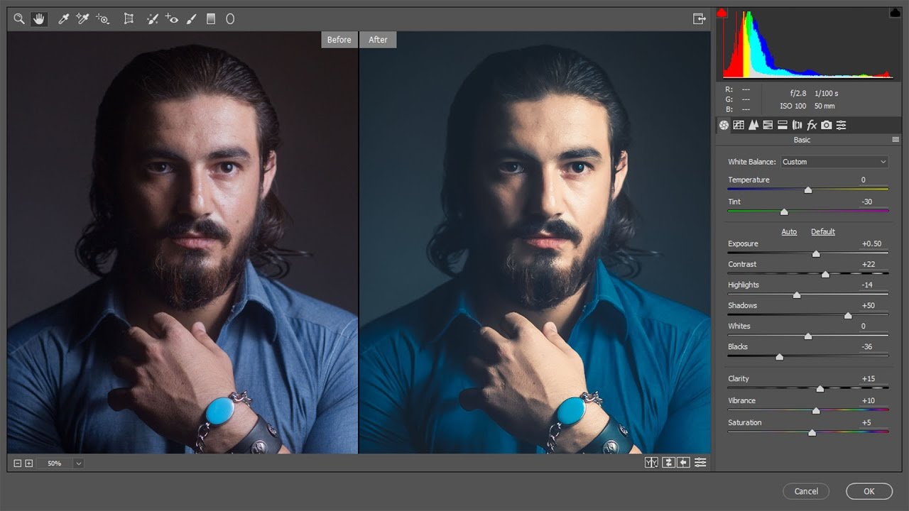 Edit Colors and Retouch a Male Headshot Portraits in Photoshop