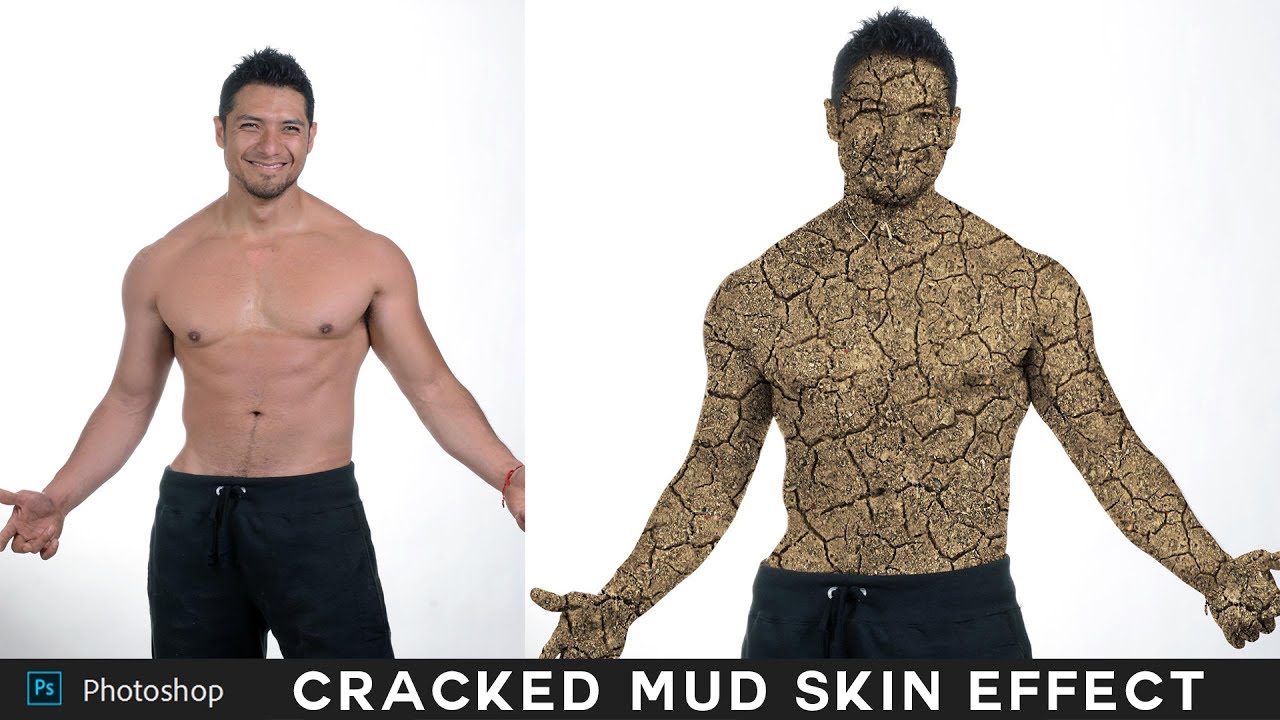 How to Change Person Skin into Cracked Mud Effect in Photoshop