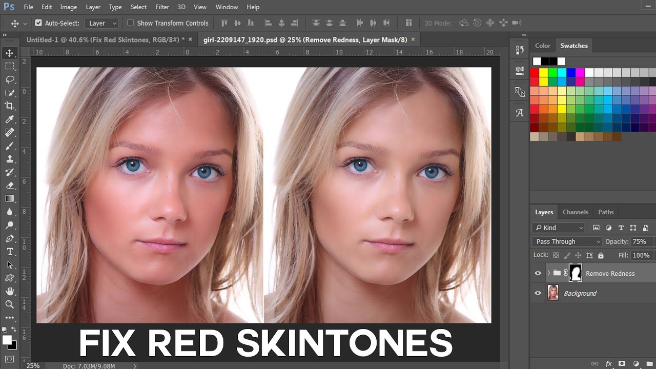 How to Remove or Reduce Red Skin Tones in Photoshop