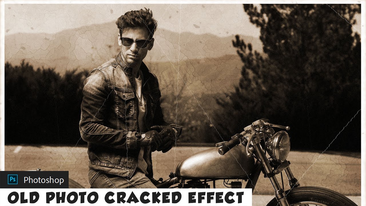 Old Photo Effect with Realistic Cracked Lines - Photoshop Action