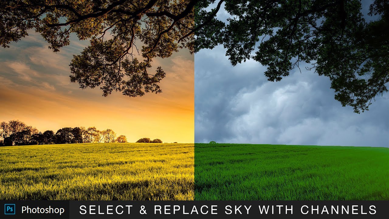 how to Select and Replace Sky with Channels in Photoshop