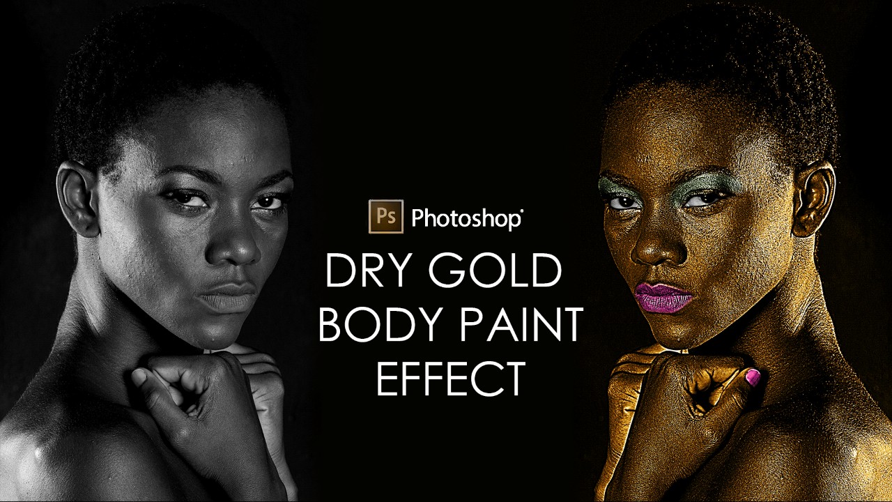 How to Apply Dry Gold Body Paint Effect to Person's Skin in Photoshop