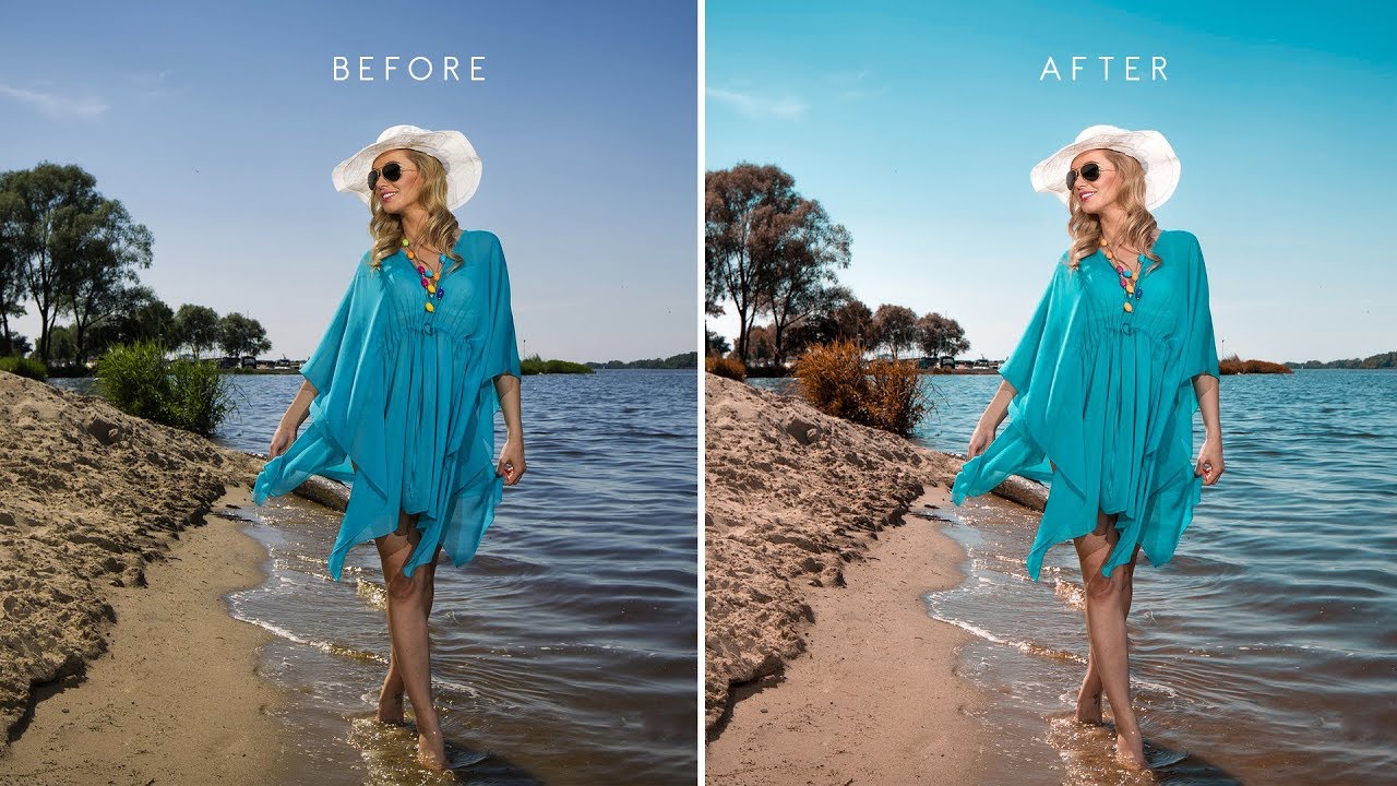 Aqua Brown Toning - Editing a Summer Beach Photography in Photoshop