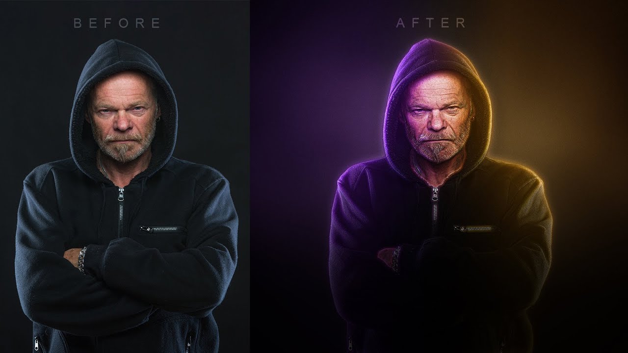 How to Create Dual Color Portrait Lighting Glowing Effect in Photoshop