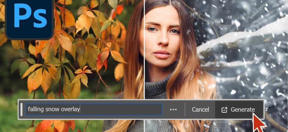 Photoshop: Transform Any Photo into Winter Scene! (AI-Generated Snow Overlay)
